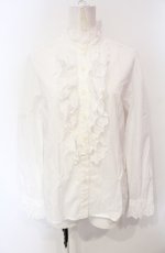 画像1: Jane Marple / コットンレーススタンドネックブラウス m シロ O-25-07-24-049-JM-BL-IG-OS (1)