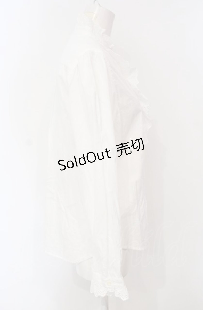 画像3: Jane Marple / コットンレーススタンドネックブラウス m シロ O-25-07-24-049-JM-BL-IG-OS (3)