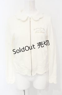 Jane Marple / スカラップトリミングのジップアップ M オフ O-25-07-24-050-JM-TO-IG-ZT464