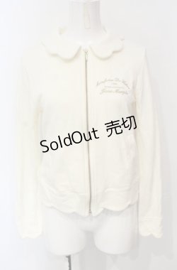 画像1: Jane Marple / スカラップトリミングのジップアップ M オフ O-25-07-24-050-JM-TO-IG-ZT464