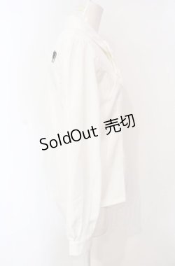 画像3: axes femme POETIQUE / キャットブローチ付ブラウス  シロ O-25-07-24-052-AX-BL-IG-OS