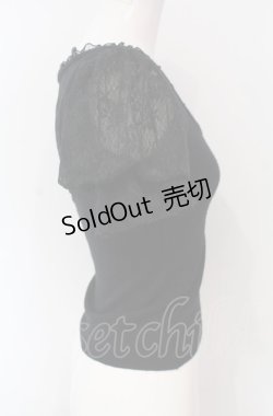 画像2: JESUS DIAMANTE / パフスリーブニット切り替えインナートップス  クロ O-25-07-24-056-JE-TO-IG-OS