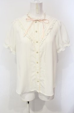 画像1: Amavel / 三角タックブラウス  オフ×ピンク O-25-07-24-060-CA-BL-IG-OS