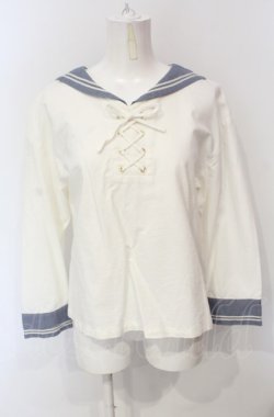 画像1: Fi.n.t / セーラーブラウス  オフ×ブルー O-25-07-24-061-CA-BL-IG-OS