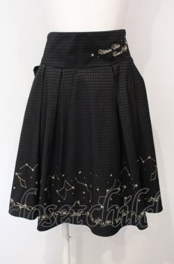画像1: Amavel / 星座刺繍入り　チェック柄BACKリボンスカート  クロ O-25-07-24-067-CA-SK-IG-OS