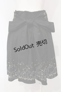 画像3: Amavel / 星座刺繍入り　チェック柄BACKリボンスカート  クロ O-25-07-24-067-CA-SK-IG-OS