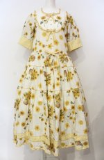 画像1: PINK HOUSE / ひまわりプリントワンピース M（93cm丈） アイボリー×イエロー O-25-07-24-017-LO-OP-IG-OS (1)