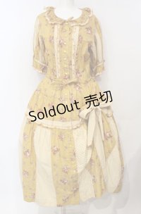 PINK HOUSE / ドロシーブーケプリントワンピース  イエロー O-25-07-24-022-LO-OP-IG-OS