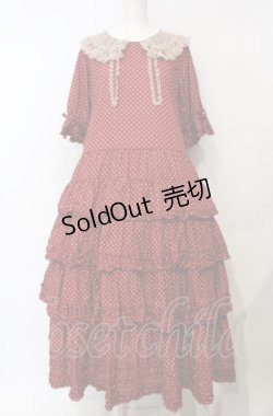 画像1: PINK HOUSE / 襟付き水玉プリントワンピース  アカ O-25-07-24-023-LO-OP-IG-OS