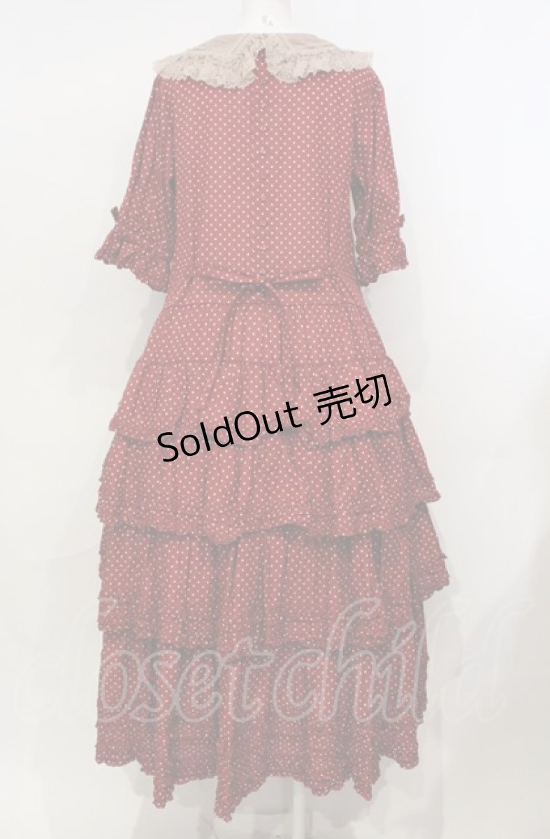 画像4: PINK HOUSE / 襟付き水玉プリントワンピース  アカ O-25-07-24-023-LO-OP-IG-OS (4)