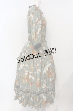 画像3: PINK HOUSE / オータムチェリーとうさぎプリントワンピース  グリーン O-25-07-24-024-LO-OP-IG-OS
