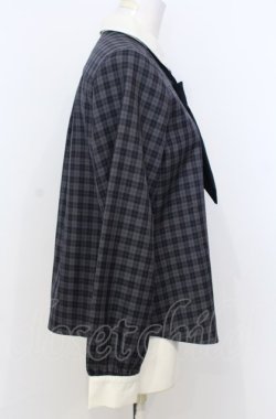 画像2: Fi.n.t / プチネクタイ付きチェックシャツ  ネイビー O-25-07-25-033-CA-BL-IG-OS