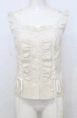 MILK / レース UP キャミ  アイボリー O-25-07-25-036-ML-TO-IG-OS