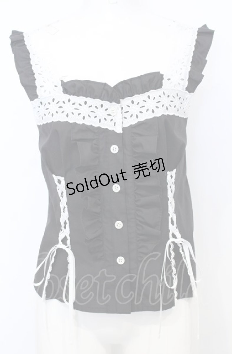 画像1: MILK / レース UP キャミ  クロ O-25-07-25-037-ML-TO-IG-ZT069 (1)