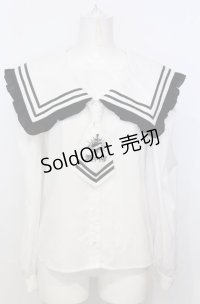 Jamieエーエヌケー / ゴシック刺繍ネクタイブラウス  シロ O-25-07-25-005-LO-BL-YM-OS