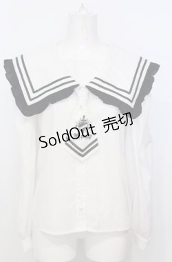 画像1: Jamieエーエヌケー / ゴシック刺繍ネクタイブラウス  シロ O-25-07-25-005-LO-BL-YM-OS