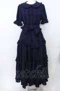 axes femme kawaii / ロマンティックフリルワンピース  ネイビー O-25-07-25-051-AX-OP-IG-OS