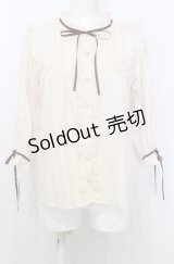 axes femme POETIQUE / フリルボリューム袖ブラウス M キナリ O-25-07-25-006-AX-BL-OW-OS