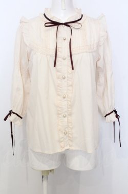 画像1: axes femme POETIQUE / フリルボリューム袖ブラウス M キナリ O-25-07-25-006-AX-BL-OW-OS