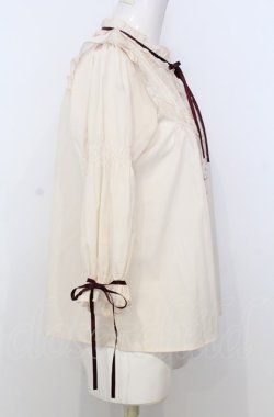 画像2: axes femme POETIQUE / フリルボリューム袖ブラウス M キナリ O-25-07-25-006-AX-BL-OW-OS