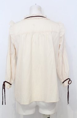 画像3: axes femme POETIQUE / フリルボリューム袖ブラウス M キナリ O-25-07-25-006-AX-BL-OW-OS