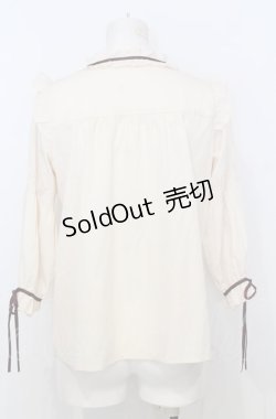 画像3: axes femme POETIQUE / フリルボリューム袖ブラウス M キナリ O-25-07-25-006-AX-BL-OW-OS