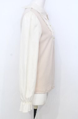 画像2: axes femme / シフォンスリーブフリルレースプルオーバー M ピンク×キナリ O-25-07-25-008-AX-TO-OW-OS