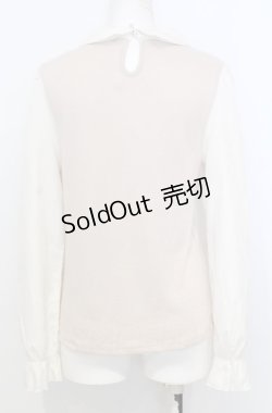 画像3: axes femme / シフォンスリーブフリルレースプルオーバー M ピンク×キナリ O-25-07-25-008-AX-TO-OW-OS