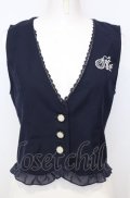 axes femme POETIQUE / 懐中時計刺繍ベスト M ネイビー O-25-07-25-009-AX-TO-OW-OS