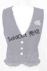 axes femme POETIQUE / 懐中時計刺繍ベスト M ネイビー O-25-07-25-009-AX-TO-OW-OS