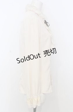 画像2: axes femme / バラ襟付きフリルブラウス M キナリ O-25-07-25-011-AX-BL-OW-OS