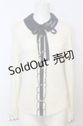 axes femme POETIQUE / 襟刺繍プルオーバー M キナリ×ネイビー O-25-07-25-016-AX-TO-OW-OS