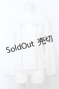 LIZ LISA / ハートリースリボン刺繍トップス M シロ×サックス O-25-07-25-017-LO-TO-OW-OS