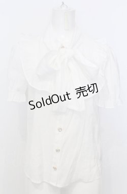 画像1: Ank Rouge / リボンタイブラウス  シロ O-25-07-25-021-CA-BL-IG-OS
