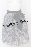 axes femme POETIQUE / フラワーフレームギンガムスカート M ネイビー O-25-07-25-027-AX-SK-OW-OS