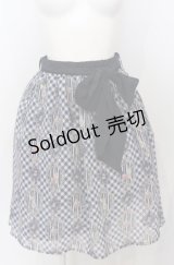 axes femme POETIQUE / フラワーフレームギンガムスカート M ネイビー O-25-07-25-027-AX-SK-OW-OS