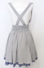 画像3: axes femme POETIQUE / サス付きサイド編み下げスカート M グレー×アオ O-25-07-25-028-AX-SK-OW-ZH (3)