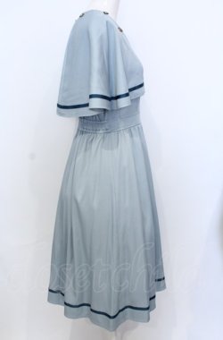 画像2: axes femme POETIQUE / ケープデザインワンピース M ブルーグリーン O-25-07-25-030-AX-OP-OW-OS