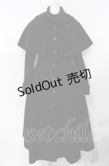 ATELIER BOZ / ケープ付ロングコート  ブラック O-25-07-26-001-EL-CO-IG-OS