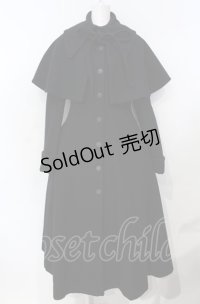 ATELIER BOZ / ケープ付ロングコート  ブラック O-25-07-26-001-EL-CO-IG-OS