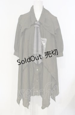 画像1: ALGONQUINS / タイつきオーバーブラウス  カーキグリーン O-25-07-26-027-AL-BL-IG-OS