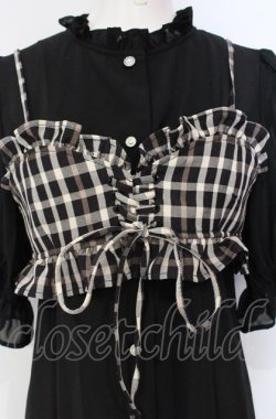 画像2: axes femme POETIQUE / ビスチェ付シャツチュニック  クロ×ブラウン O-25-07-26-029-AX-OP-IG-OS
