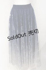 axes femme / グラデレースサーキュラースカート  ネイビー系 O-25-07-26-031-AX-SK-IG-OS
