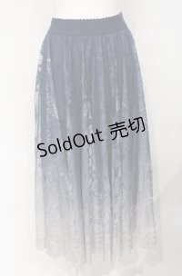 axes femme / グラデレースサーキュラースカート  ネイビー系 O-25-07-26-031-AX-SK-IG-OS
