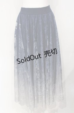 画像1: axes femme / グラデレースサーキュラースカート  ネイビー系 O-25-07-26-031-AX-SK-IG-OS