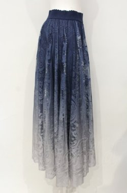 画像2: axes femme / グラデレースサーキュラースカート  ネイビー系 O-25-07-26-031-AX-SK-IG-OS