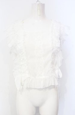 画像1: axes femme / サイドリボンフリルベスト  シロ O-25-07-26-035-AX-TO-IG-OS