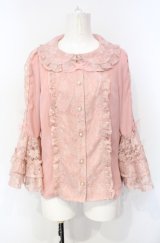 axes femme kawaii / レーシー姫袖ブラウス  ピンク O-25-07-26-038-AX-BL-IG-OS