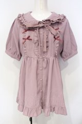 axes femme POETIQUE / トッピングリボンロングブラウス  ピンク O-25-07-26-039-AX-BL-IG-OS