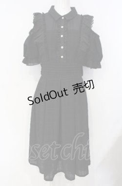 画像1: axes femme POETIQUE / オフショル×チェック切替ワンピース  クロ O-25-07-26-040-AX-OP-IG-OS